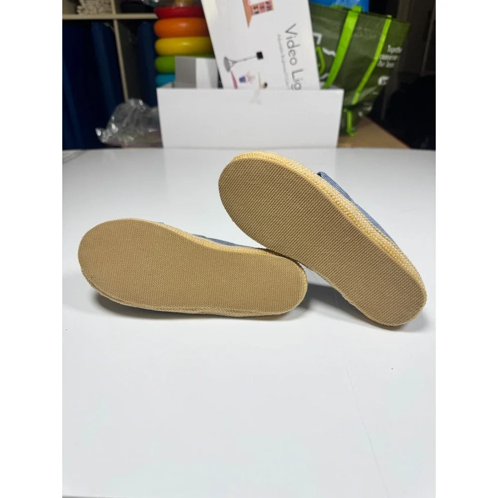 Nautica Ancora Bow Girls Espadrille 12 Blue Beige Cap Toe Casual Slip On Flats